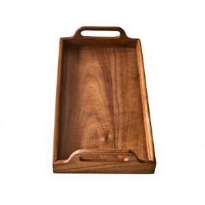 High Grade Acacia Eco Friendly Durable Rectangular Wooden Serving <b>Tray</b> <b>Large</b> Capacity Handmade for Restaurants - Product Image 4