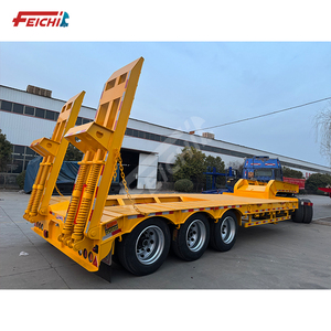 Best Verkopende 3 Assen Dieplader Oplegger 60 Ton Transport Cargo Equipment Gooseneck Lage Flatbed Oplegger - Product Image 4