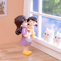 Figurines miniatures mère-fille en plastique pour loisirs créatifs, ornements pour décoration de voiture et de gâteaux DIY