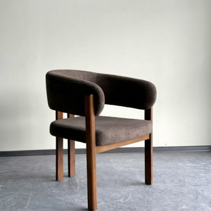 Chaise de salle à manger rembourrée moderne avec pieds en bois, fauteuil avec siège en tissu, design mid-century, meubles pour la maison - Product Image 1