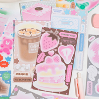 20 autocollants par paquet, série Soft Shimmer, notes autocollantes rétro inspirées du style DIY pour la décoration et les collages de journalisation