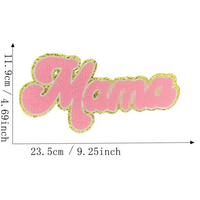 Patchs thermocollants 3D brodés de haute qualité pour enseignants, avec grand logo à paillettes et sequins en chenille, pour vêtements et vestes personnalisés, en gros