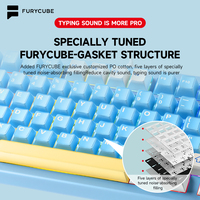 Teclado Mecánico para Juegos FURYCUBE CNC de Aluminio 75% con Interruptores HMX, Teclas PBT, Retroiluminación RGB, Hot Swap, Gasket y Controlador VIA