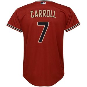 Camiseta de béisbol para niños de los Arizona Diamondbacks, roja, alternativa, de jugador, Carroll 7, con cuello y tecnología que absorbe la humedad - Product Image 3