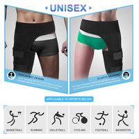 Attelle de hanche respirante pour hommes, manchon de compression pour le soulagement de la sciatique et des blessures à l'aine, pour les douleurs aux ischio-jambiers et aux cuisses, usage sportif