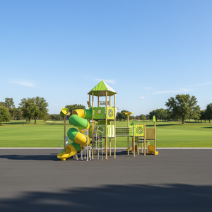Grande toboggan combinée en plastique pour extérieur, avec planche spéciale en PE, pour sites immobiliers et points panoramiques, à niveaux surélevés - Product Image 1