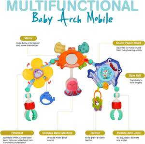 वियोज्य बच्चे बिस्तर घुमक्कड़ बच्चों की गाड़ी Carseat के साथ खिलौने यात्रा कट्टर दर्पण और फांसी के लिए चीख़ खिलौने बच्चे पालना - Product Image 2