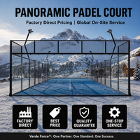 Servicio Profesional de Instalación Completa de Pistas de Pádel, Diseño Panorámico con Estructura de Acero y Vidrio Templado