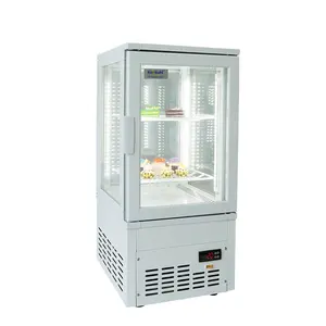 Kenkuhl Réfrigérateur à affichage latéral à quatre verres 60L Mini réfrigérateur à boissons Réfrigérateur de comptoir Présentoir à gâteaux