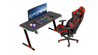 Bureau PC électrique réglable en hauteur AOR Esports en bois et métal, design moderne rose avec LED RGB, montage facile, modèle CX pour joueurs et usage domestique