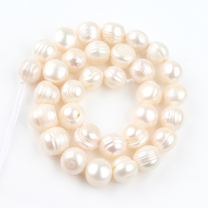 Perlas de Agua Dulce Naturales de 12-13 mm, Cuentas Redondas, Perlas Blancas, 15 Pulgadas/hebra, <span class=keywords><strong>5</strong></span> Hebras para Fabricación de Joyas, Manualidades - Product Image 6