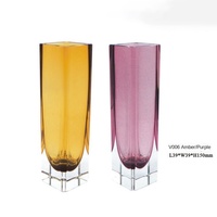 Vase en verre cristal couleur luxe moderne fait à la main pour hôtel modèle chambre salon chambre Table basse fleur buffet ornements