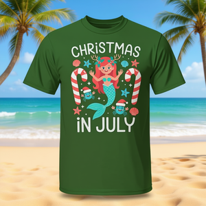 Maglietta estiva con simpatica sirena di Natale in giugno - Product Image 3