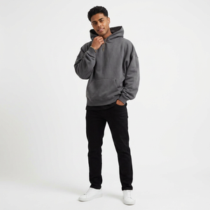 Sweat-shirts surdimensionnés personnalisés pour hommes, effet vieilli, brodés, style vintage délavé à l'acide, coupe carrée, sans cordon, 100 % coton, teint uni, pour l'hiver - Product Image 1