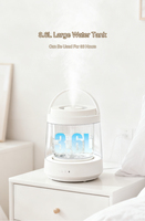 RUNAL Humidificateur Électrique à Brume Chaude avec Verre Chauffant 100 Degrés, Réservoir d'Eau 3.6L, Lumière LED, Désinfection, Contrôle par Application et Télécommande, Faible Consommation