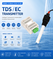 Transmetteur de qualité de l'eau TDS EC en ligne, RS485 4-20mA, sonde de conductivité industrielle pour les systèmes d'épuration des eaux usées, d'osmose inverse et d'hydroponie