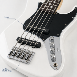 GALYDA-G880 guitare basse électrique 4 cordes pleine grandeur standard basse JB-Style Kit débutant sac de transport sangle - Product Image 2