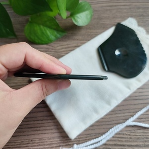 GUA SHA-mascarilla FACIAL de JADE de nefrita verde, herramienta de <span class=keywords><strong>Intro</strong></span> Gua Sha de alta calidad, Jade de nefrita, herramienta de terapia de belleza - Product Image 3