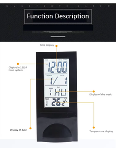 Reloj Despertador Digital Vertical de Escritorio con Logotipo Personalizado, Termómetro, Pantalla LCD Transparente, Calendarios para Regalo Promocional - Product Image 5