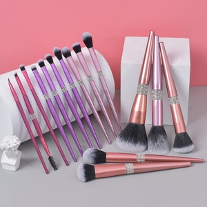 Ensemble de pinceaux de maquillage professionnels en cristal violet mat, pinceaux de maquillage, fard à paupières, Contour, pinceaux cosmétiques - Product Image 3
