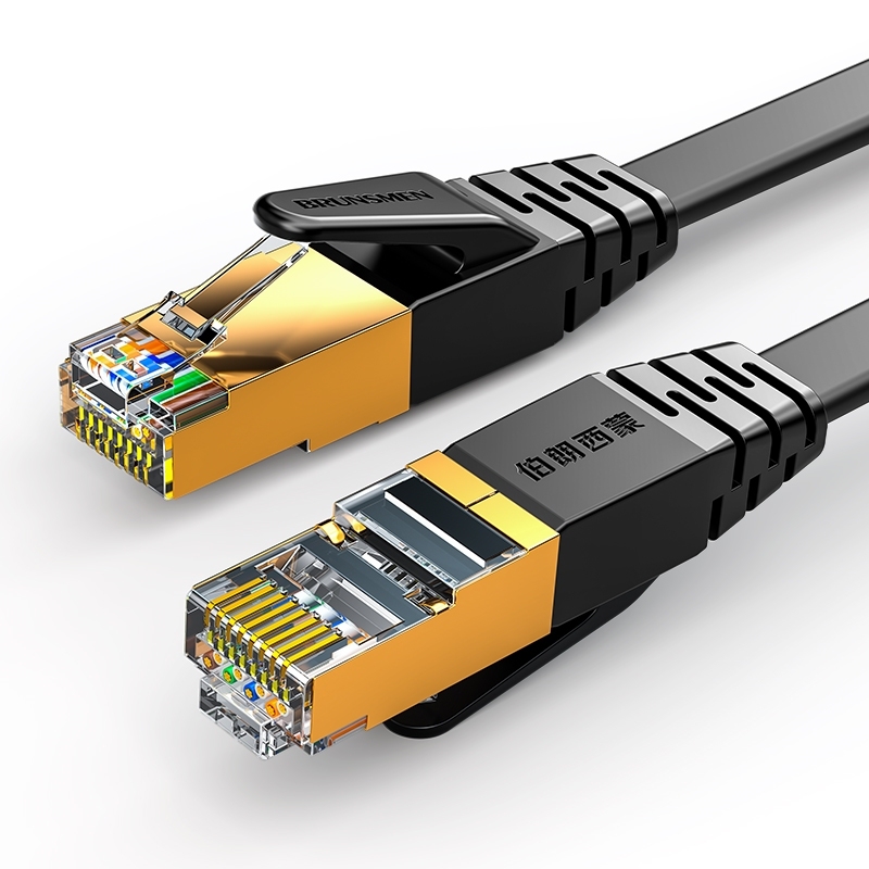 Cat8 позолоченный RJ45 26awg Чистая медь плоский провод SSTP SFTP Cat 8 Ethernet-кабель Cat8 Соединительный шнур сетевой кабель