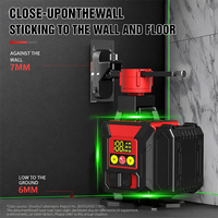 Niveau laser vert OEM 360 à 16 lignes, faisceau lumineux haute intensité, double batterie, télécommande, anti-chute pour la décoration intérieure et la construction