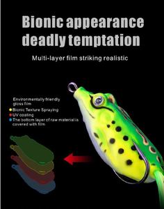 Leurre souple en plastique pour grenouille Flip King, différentes couleurs, pour la pêche au black bass en rivière, Ropelures Jimitu Frog, 65 mm, 11 g, corps creux, Poppin - Product Image 6