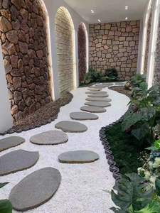 Giardino esterno balcone terrazza decorazione pavimento in <span class=keywords><strong>ardesia</strong></span> nera ad incastro pietre miliari - Product Image 3