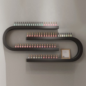 Étagère murale pour salon de manucure, en fer, dorée, rose, noire, blanche, pour l'affichage des vernis à ongles - Product Image 6