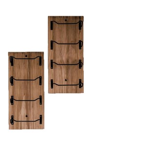 ชั้นวางไวน์ติดผนังไม้ 4 ชั้น สำหรับจัดเก็บและโชว์ในบ้านหรือบาร์ - Product Image 5