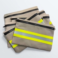 Pochette à outils d'urgence en toile à rayures réfléchissantes haute visibilité, sac de rangement portable pour pompiers, petites pièces, fermeture éclair