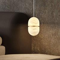 Lampes suspendues en albâtre modernes nordiques pour l'intérieur, style minimaliste, linéaires, rondes, pour salle à manger