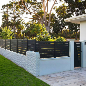 Clôture de jardin arrière-cour personnalisée en métal noir panneaux de clôture à lamelles horizontales en aluminium clôture de confidentialité en aluminium pour l'extérieur - Product Image 3