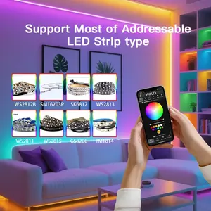 Contrôleur ESP32 WLED 017WL-<span class=keywords><strong>D</strong></span> 4 canaux 15A Fusible <span class=keywords><strong>D</strong></span>écalage de niveau UART Téléchargement DIY Mode de lumière dynamique Alimenté en courant continu GLEDOPTO Sans application - Product Image 5