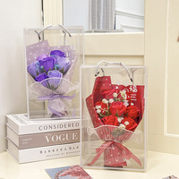 Buket Bunga Sabun Grosir, Mawar Buatan Genggam, Baby's Breath, Hadiah Kreatif, Hadiah Apresiasi Guru untuk Hari Guru