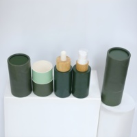 Flacon pompe à lotion en bambou avec tube en papier, contenant personnalisé pour toner de soin de la peau pour hôtel et voyage