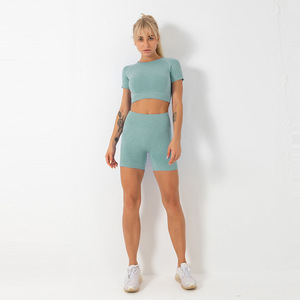 <span class=keywords><strong>Tik</strong></span> <span class=keywords><strong>Tok</strong></span> — ensemble de Yoga personnalisés, 5 pièces, sans couture, pour femme, haut court avec manches longues, Leggings, taille haute, tenue Active, <span class=keywords><strong>2022</strong></span> - Product Image 5