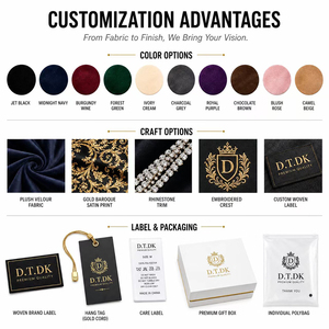 Accappatoio in Velluto Stile Europeo Traspirante Stampato Nero e Oro a Maniche Lunghe per Uomo - Product Image 5