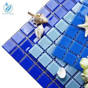 壁の床のための青いセラミック艶をかけられたモザイク正方形のモザイクプールのモザイクタイル