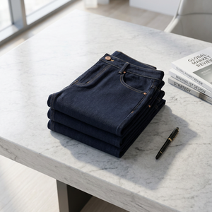 <span class=keywords><strong>Jeans</strong></span> de Mezclilla de Pierna Recta, Lavado Medio, Cintura Media, Corte Regular, Algodón, Estilo Vintage, Tejido, Casual, para <span class=keywords><strong>Hombre</strong></span>, Otoño Invierno - Product Image 4