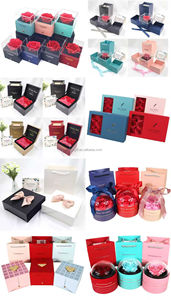 Boîte à bijoux de luxe personnalisée avec logo, fleurs séchées romantiques préservées pour bagues, pendentifs, boucles d'oreilles, <span class=keywords><strong>prix</strong></span> d'usine éternel - Product Image 5