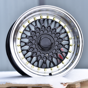 Jantes en alliage universelles 17 pouces 17x7.5 4x100 4x114.3 5x100 5x114.3, style JDM, à rayons profonds, pour voitures particulières, noires, rétro <span class=keywords><strong>RS</strong></span> - Product Image 6