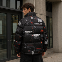 Veste d'hiver personnalisée avec logo, imprimé tendance Y2K, surdimensionnée, en duvet, vente en gros, vêtements streetwear pour hommes, hip hop, gothique, veste matelassée chaude