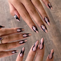 Faux ongles personnalisés faits à la main presse sur les ongles fleurs strass marque privée ongles artificiels imprimés de serpent