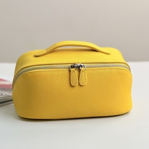 Bolsas de Maquillaje de Cuero Genuino al por Mayor, Bolsas de Aseo Casuales de <span class=keywords><strong>Viaje</strong></span>, Bolsas de Cosméticos de Cuero Vacuno Suave para Mujer, Bolsas de Almacenamiento - Product Image 2