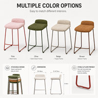 Chaise de bar empilable moderne de Source Factory, tabouret à cadre métallique haute densité peu encombrant, fabricant de meubles OEM ODM, vente en gros
