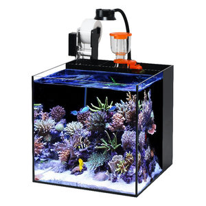 Pompe à lumière LED avec filtre de panneau arrière en verre noir à angle droit pour aquarium marin, réservoir d'eau salée, poisson-clown, corail, mini habitat - Product Image 5