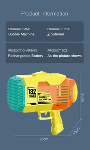 Lanzador de Burbujas Eléctrico Recargable con 132 Agujeros, Pistola de Burbujas Automática, Juguete con Batería Recargable, el Más Grande de <span class=keywords><strong>2023</strong></span> - Product Image 5