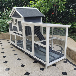 Wetterfeste Große Holz-Hundehütte für Draußen Extra-Großer Zwinger mit Stahlrahmen-Tür Riesiges Haustierhaus mit Atmungsaktivem Fenster - Product Image 4