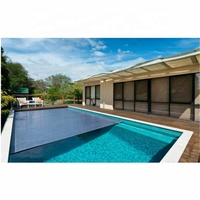 Automatische Schwimmbadabdeckung 2022, Sicherheits-Polycarbonat-Pool-Lamellen mit 12V-DC-Motor